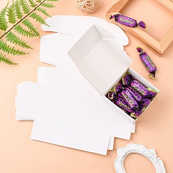 White Kraft Paper Gift Box, Shipping Boxes, Folding Boxes, Square, White, 8x8x4cm