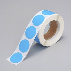 Sky Blue Self-Adhesive Blank Paper Gift Tag Stickers, Adhesive Labels, for Festive, Hoilday, Wedding Presents, Sky Blue, Sticker: 25mm, about 500pcs/roll