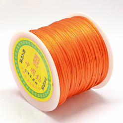 Темно-Оранжевый Нейлоновая нить, гремучий атласный шнур, темно-оранжевый, 1.5 мм, около 100 ярдов / рулон (300 футов / рулон)