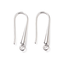 Platinum Eco-Friendly Brass Earring Hooks, Ear Wire, Cadmium Free & Nickel Free & Lead Free, Platinum, 21x9x2.3~2.8mm, Hole: 1.5mm, 20 Gauge, Pin: 0.8mm
