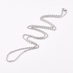 Stainless Steel Color 304 Stainless Steel Cable Chain Necklaces, with Lobster Clasps, Stainless Steel Color, 24.2 inch(61.5cm)