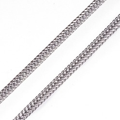 Stainless Steel Color 304 Stainless Steel Necklaces, with Lobster Clasps, Wheat Chain Necklaces, Stainless Steel Color, 24.01 inch(61.2cm)