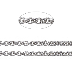 Platinum Brass Rolo Chains, Belcher Chains, Soldered, Long-Lasting Plated, with Spool, Cadmium Free & Nickel Free & Lead Free, Platinum, 1x0.4mm, about 301.83 Feet(92m)/roll