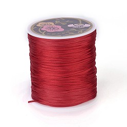 Rouge Fil de nylon, corde de satin de rattail, rouge, 2mm, environ 76.55 yards (70m)/rouleau