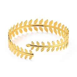 Золотой Манжета в виде листа на плече, браслет с открытыми нарукавниками из сплава для девочек и женщин, золотые, внутренний диаметр: 3-3/8 дюйм (8.7 см)