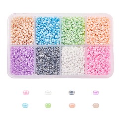 Mixed Color 12/0 Glass Seed Beads, Ceylon Round  Loose Spacer Beads, 2mm, Mixed Color, 2mm, Hole: 1mm, about 12500pcs/box