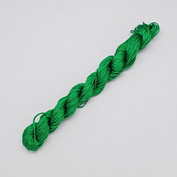 Green Nylon Thread, Nylon Jewelry Cord for Custom Woven Bracelets Making, Green, 2mm, about 13.12 yards(12m)/bundle, 10bundles/bag, about 131.23 yards(120m)/bag