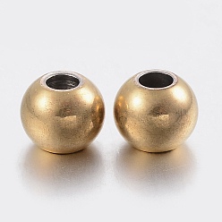 Golden 304 Stainless Steel Beads Spacers, Rondelle, Golden, 6x5mm, Hole: 2mm