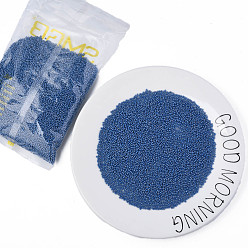 Сланцево-синий 11/0 чешский непрозрачный стеклянный бисер, lustered, круглые, синевато-серый, 2.2x1.5 мм, отверстие : 0.7 мм, о 500 г / мешок