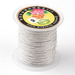 WhiteSmoke Round Metallic Thread, Embroidery Thread, 9-Ply, WhiteSmoke, 0.8mm, about 65.61 yards(60m)/roll