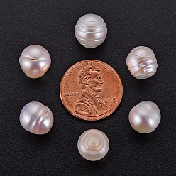 Seashell Color Natural Keshi Pearl Beads, Cultured Freshwater Pearl, No Hole/Undrilled, Rice, Seashell Color, 10~11x9~10mm