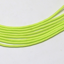 Green Yellow Polyester & Spandex Cord Ropes, 16-Ply, Green Yellow, 2mm, about 109.36 yards(100m)/bundle