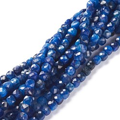 Kyanite Natural Kyanite/Cyanite/Disthene Beads Strands, Cube, Faceted, 4x4x4mm, Hole: 0.9mm, about 93pcs/strand, 15.55inch(39.5cm)