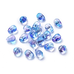 Mixed Color Transparent Glass Charms, Dyed & Heated, Faceted, Teardrop, Mixed Color, 6x5.5x6.5mm, Hole: 0.8mm