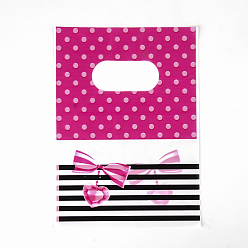Hot Pink Printed Plastic Bags, Rectangle, Hot Pink, 20x15cm