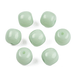 Темный Морско-зеленый Непрозрачные шарики cmолы, баррель, темно-зеленый, 12x11 мм, отверстие : 1.6~1.8 мм