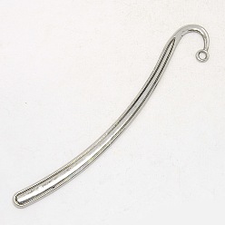 Antique Silver Tibetan Style Bookmarks, Lead Free and Cadmium Free, Antique Silver, 125x7x2mm, Hole: 3mm
