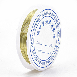 Золотистый Круглая медная проволока для ювелирных изделий, золотые, 24 датчик, 0.5 мм, около 26.24 футов (8 м) / рулон, 10 рулонов / группы