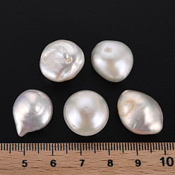 Seashell Color Natural Keshi Pearl Beads, Cultured Freshwater Pearl, No Hole/Undrilled, Nuggets, Seashell Color, 15~19x14~16x9~10mm