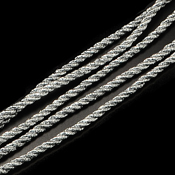 Серебро Металлический корд, серебряные, 4 мм, около 103.89 ярдов (95 м) / пачка