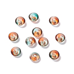 Orange Transparent Glass Beads, Abacus/Disc, Orange, 8.5x4.5mm, Hole: 1.6mm