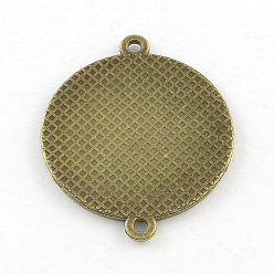 Bronze Antique Alliage de style tibétain supports de connexion cabochon rond et plat, sans cadmium et sans nickel et sans plomb, bronze antique, plateau: 25 mm, 34x27.5x2 mm, trou: 2 mm, environ 308 pcs / 1000 g