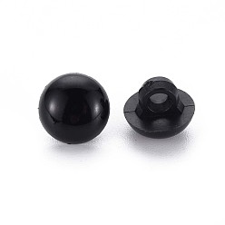 Black 1-Hole Plastic Buttons, Half Round, Black, 10x9mm, Hole: 3mm