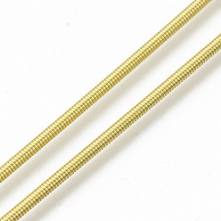 Golden French Bullion Round Copper Craft Wire, Spiral Round Copper Craft Wire, for Embroidery Beading and Clothes Decoration, Golden, 200x1.6mm