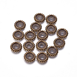 Antique Bronze Alloy Spacer Beads, Cadmium Free & Nickel Free & Lead Free, Rondelle, Antique Bronze, 10x2mm, Hole: 3mm