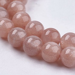 Sunstone Natural Sunstone Beads Strands, Round, 6mm, Hole: 1mm, about 65pcs/strand, 15.7 inch