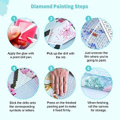 Owl DIY 5D Owl Pattern Diamond Painting Kits, with Resin Rhinestones, Diamond Sticky Pen, Tray Plate and Glue Clay, 300x300x0.4mm