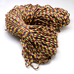 Разноцветный 7 внутренние сердечники веревки из полиэстера и спандекса, для изготовления веревочных браслетов, красочный, 4 мм, около 109.36 ярдов (100 м) / пачка, 420~500 г / пачка