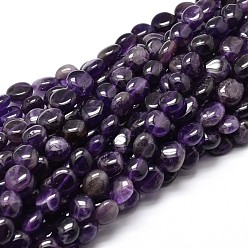Amethyst Nuggets Natural Amethyst Beads Strands, Tumbled Stone, 9~12x8~13x5~7mm, Hole: 1mm, about 15.3 inch~15.7 inch