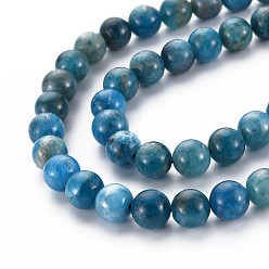 Apatite Natural Apatite Beads Strands, Round, Grade A, 8mm, Hole: 0.8mm, about 43pcs/strand, 15.35 inch(39cm)