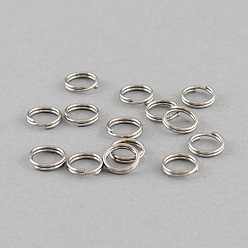 Stainless Steel Color 304 Stainless Steel Split Rings, Double Loops Jump Rings, Stainless Steel Color, 8x1.4mm, Inner Diameter: 6.6mm, Single Wire: 0.7mm