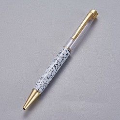 Гейнсборо Креативные шариковые ручки с пустой трубкой, со стержнем с черными чернилами внутри, для diy блестящая эпоксидная смола шариковая ручка с кристаллами гербариевая ручка для изготовления, золотые, светло-серые, 140x10 мм