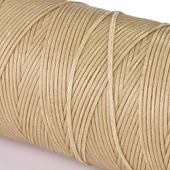Tan Waxed Polyester Cord, Micro Macrame Cord, Waxed Sewing Thread, Flat, Tan, 0.8mm, about 284.33 yards(260m)/roll