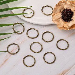 Antique Bronze Tibetan Style Linking Rings, Circle Frames, Cadmium Free & Nickel Free & Lead Free, Antique Bronze Color, 22x1.5mm, about 18.5mm inner diameter