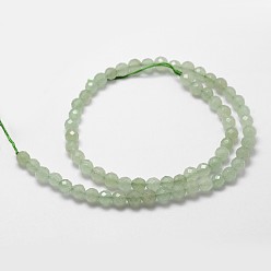 Green Aventurine Natural Green Aventurine Beads Strands, Faceted, Round, 12mm, Hole: 1mm, about 31pcs/strand, 14.9 inch~15.1 inch