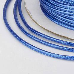 Bleu Royal Cordon en polyester ciré coréen écologique, bleu royal, 0.5mm, environ 169.51~174.98 yards (155~160m)/rouleau
