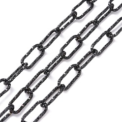 Electrophoresis Black 304 цепи из нержавеющей стали, граненые, с катушкой, несварные, электрофорез черный, 17x7x1.5 мм, около 16.40 футов (5 м) / рулон