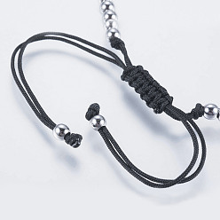 Platine Fabrication de bracelet en fil de nylon, avec les accessoires en laiton, platine, 5 pouces (128 mm) ~ 5-1/4 pouces (132 mm), Trou: 2.5mm