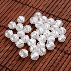 White Round Imitation Pearl Acrylic Beads, White, 6mm, Hole: 1.2~1.5mm, about 4796pcs/500g