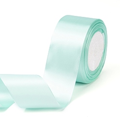 Turquoise Single Face Satin Ribbon, Polyester Ribbon, Turquoise, 2 inch(50mm), about 25yards/roll(22.86m/roll), 100yards/group(91.44m/group), 4rolls/group