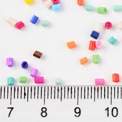 Mixed Color Two Cut Glass Seed Beads, Hexagon, Baking Paint, Mixed Color, 1.5~3x2~2.5mm, Hole: 0.8mm, about 450g/bag