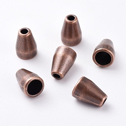 Red Copper Tibetan Style Alloy Bead Cone, Cadmium Free & Nickel Free & Lead Free, Red Copper, 11x8mm, Hole: 2.5mm
