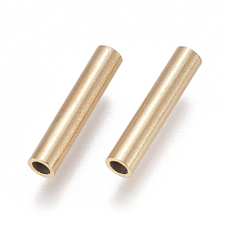 Golden Ion Plating(IP) 304 Stainless Steel Tube Beads, Golden, 15x3mm, Hole: 2mm