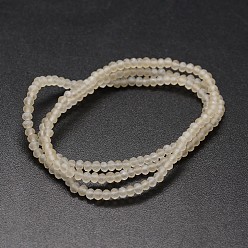 Antique White Half Rainbow Plated Faceted Rondelle Glass Bead Strands, Frosted, Antique White, 4~4.5x3~3.5mm, Hole: 0.8mm, about 150pcs/strand, 15.1 inch