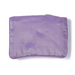 Pourpre Moyen Pochettes à glissière en tissu à broder, avec pompons et bouton pression en acier inoxydable, rectangle, support violet, 12x8.5 cm