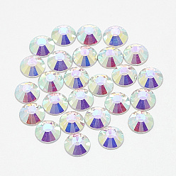 Crystal AB Flat Back Glass Rhinestone Cabochons, Back Plated, Half Round, Crystal AB, SS40, 8mm, about 144pcs/bag